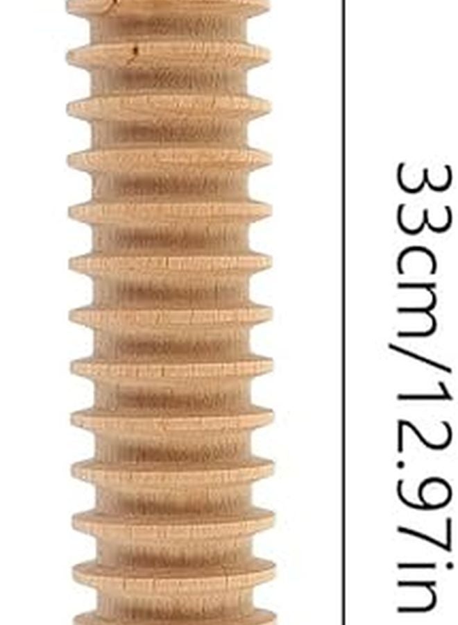 Beech Wood Textured Spaghetti Cutter Rolling Pin 8 5Mm Noodle Maker Pasta Dough Roller - Image 2